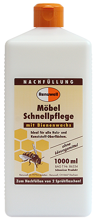 RENUWELL Möbel-Schnellpflege - 1000 ml - 1 Liter - 1 L