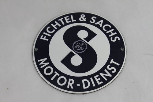 Fichtel & Sachs Motor Dienst Türschild- Emailleschild