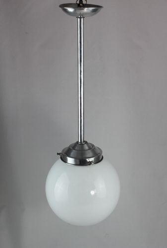 Ø 20 cm - alte ART DECO Hängelampe - Opalglas Lampe -