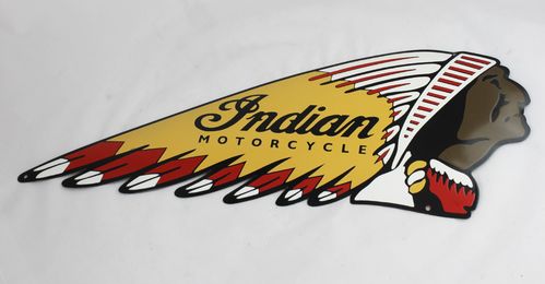 83x31 cm Indian Motorcycle - Emailschild - Schild - XXL