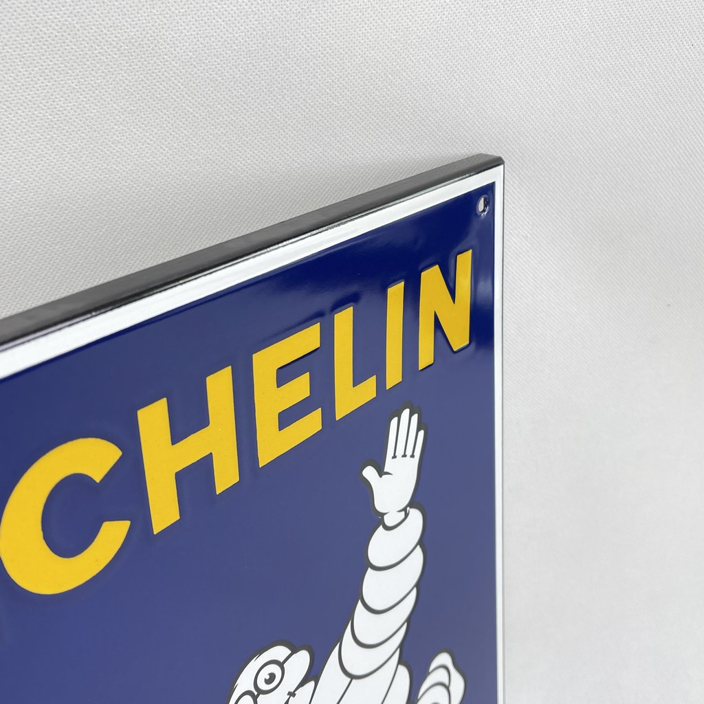 Türschild Werkstattschild Emailschild 5,5x20 cm Michelin Männchen Bibendum 