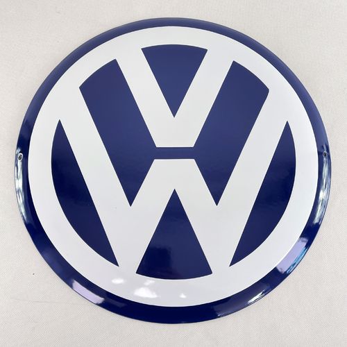 VW Logo Emailleschild  rund  Ø 40 cm Volkswagen XL