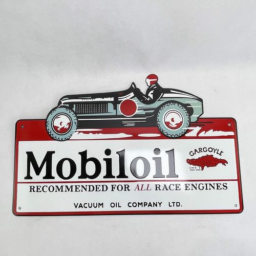 XL Mobiloil LOGO Motor Oils Emailschild Schild links 38x60 cm