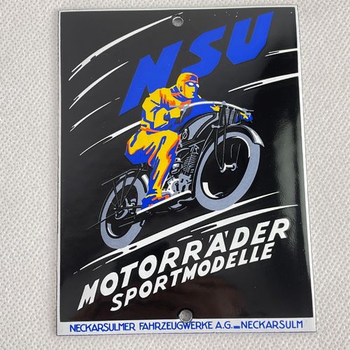 NSU Motorräder LOGO  Emailschild  Schild  Türschild 12 x 9 cm