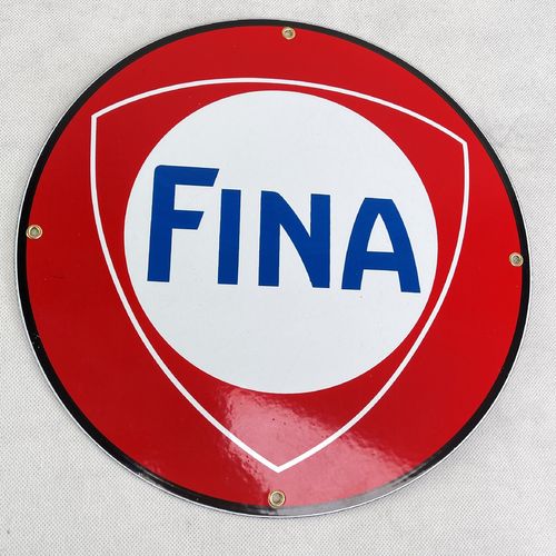 FINA LOGO Emailschild rundes Emaille Schild enamel sign Ø 30 cm