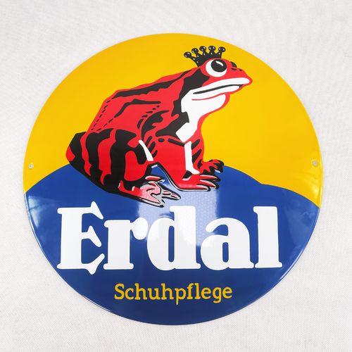 Emailleschild ERDAL Frosch Froschkönig enamel shield