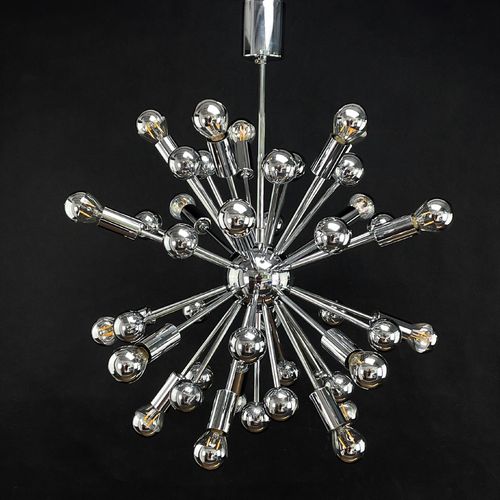 XL Sputnik Hängelampe Chrom ceiling lamp 70er Jahre