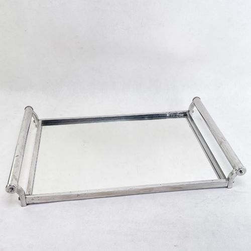 Aluminium Spiegeltablett Elegantes ART DECO Tablett
