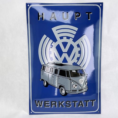 VW Transporter Emailleschild  Werkstatt 40x60 cm