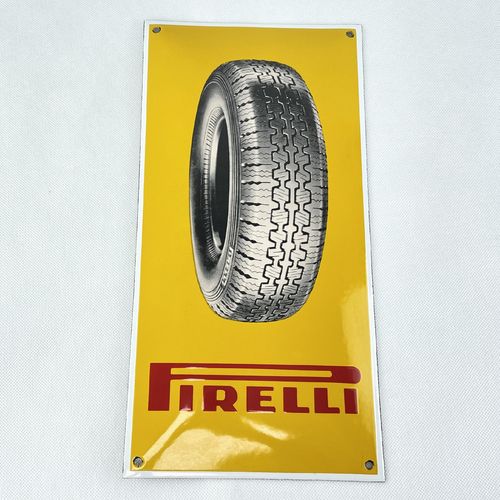 Pirelli Reifen Reklameschild Emailschild  Schild  20x40 cm