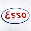XL ESSO Logo Emailschild Emaille Schild oval 50x29 cm