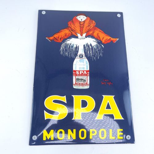 SPA Monopole Belgien Emaille Schild Werbeklassiker 30x20 cm