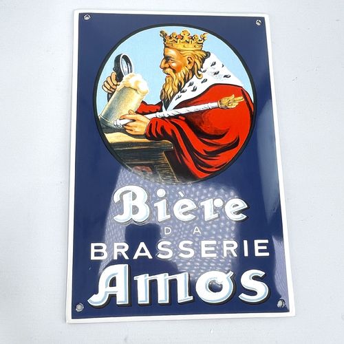 AMOS Biere da Brasserie Emaille Schild Werbeklassiker 30x20 cm