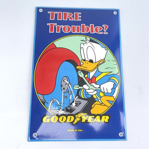 Goodyear Tire Trouble? Emaille Schild Werbeklassiker 30x20 cm